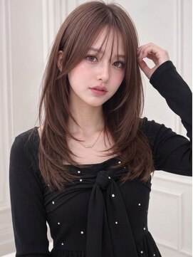 ユーフォリア エヌ 池袋サンシャイン通り店(Euphoria +n) ミディアムレイヤー小顔ヘア顔周りレイヤーグレージュカラー