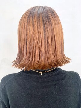 アルバム 銀座(ALBUM GINZA) オレンジベージュ_スリークボブ厚めバングローライト_ba281552