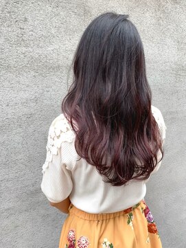 スイート ヘアデザイン(Suite HAIR DESIGN) 《suite》カシスカラー　グラデーション　波ウェーブ　ロブ