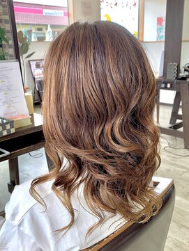 オレンジ(orange) ゆる巻きウェーブスタイル