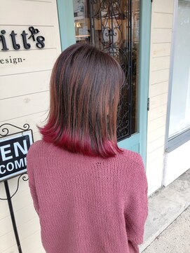 ラピッツヘアデザイン(la Pitt's hair design) 裾カラーピンク