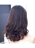 低めレイヤーカット　コテ巻き風パーマ