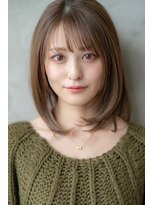 メゾンバイハバナ(maison by HAVANA)&nbsp;大人可愛いベビーバングショコラベージュミディアムボブルフ