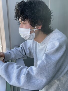 ヒビヲ(HIBIO) ツイストスパイラルパーマツーブロックメンズマッシュメンズヘア