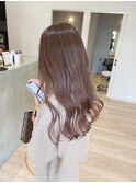 20代30代大人可愛いベージュピンク×髪質改善カラー