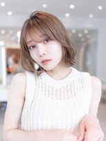 ハバナ 新宿(HAVANA)&nbsp;20代30代大人かわいい斜めバングデザインカラーシルキーベージュ