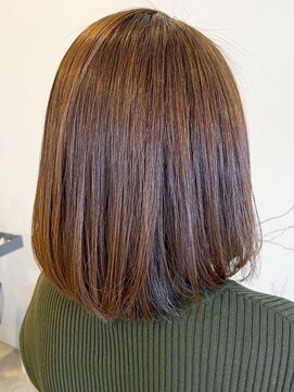 レポヘアー(Repos hair) 20代30代40代髪質改善カラーアッシュブラウンミディアムボブ艶感