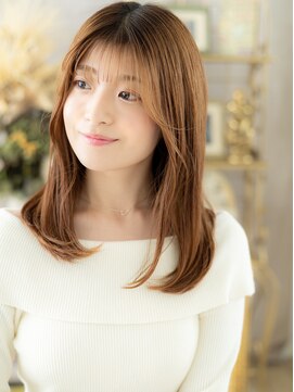 カバーヘア ブリス 上尾西口店(COVER HAIR bliss) 艶感ストレートうぶバングモテ髪小顔レイヤーa上尾20代30代40代