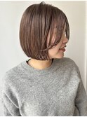 顔周りレイヤー平行ミニボブ☆