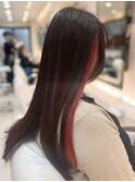 本八幡×ケアブリーチ×インナーカラー×赤