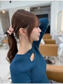 顔まわりレイヤー×ナチュラルポニー