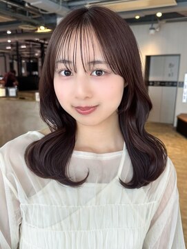 アルバム 池袋(ALBUM) ロング顔周りレイヤー韓国ヘア前髪カット_F30913