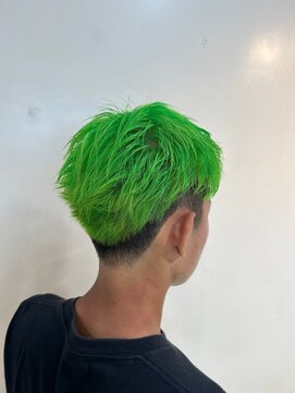 アズールサン 草加西口店(azule-sun) ダブルカラー,ライムグリーン,メンズショート,刈り上げ【草加】