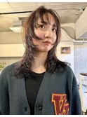 20代30代40代ラベンダーアッシュ☆ハッシュカット☆ロングウルフ