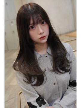 アンジェリカラボ 梅田店(ANGELICA LABO) 韓国風くびれレイヤーカット×グレージュ×透明感ブラウン川又