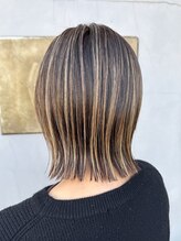 アース 春日部店(HAIR&MAKE EARTH)&nbsp;白髪ぼかしハイライト＋くびれボブ＋超音波トリートメント