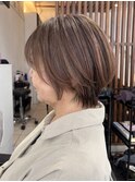 40代50代60代/脱白髪染め白髪ぼかしハイライト/大人ショート