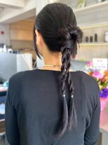 セプト 天神大名(SEPT.) アップスタイル お団子 編みこみ アレンジ ヘアセット