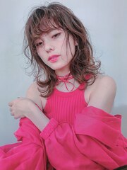 ■くすみピンクのおフェロガーリーミディアムM.SLASH世田谷4-4★