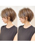 大人美人ショート 大人可愛い 小顔前下がり アッシュ 川崎