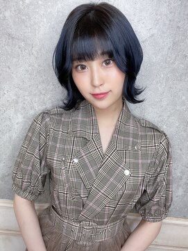 クレア 下北沢(CREA) ネイビー×くびれボブ