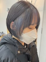 キューズ クラブ(cuz KLUB)&nbsp;【cuzKLUB】顔周りインナーカラーブルー×ショートボブ【池袋】