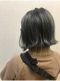 ブルージュカラー_マロンベージュ Aラインボブ かきあげ