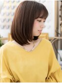 ★プラチナベージュ段カット前下がりボブディ20代30代40代★9