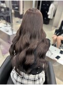 暗髪/ツヤ髪/韓国/レイヤーカット/前髪カット/トリートメント/栄