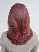 チェリーブラウン美髪韓国ヘア顔周りレイヤーロング_ba536892