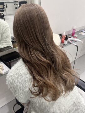 リムレスバイサンク 万代 新潟駅(LIMLESS by cinq) 新潟ミルクティーベージュピンクベージュ顔周りワンホンレイヤー