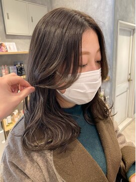 ラボヌールヘアーグレース 門前仲町店(La Bonheur hair grace) 【杉本】オリーブベージュ/顔周りカット/ミディアム
