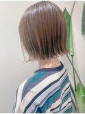 オリーブグレー/前髪/ボブ/マロンベージュ/レイヤーカット/小顔