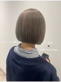 【サメシマ】ぷつっとミニボブ×ミルクティーベージュ