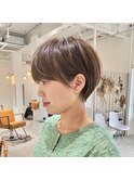 別府ショートボブ顔まわりレイヤーカット髪質改善カラー30代