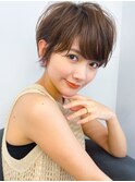 シアーベージュショートボブ◎30代40代透明感×大人可愛い