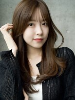 エインアンリー 明治神宮前(AIN.ANLY.) ☆ミディアムレイヤーカットダークアッシュ大人ガーリー韓国ヘア