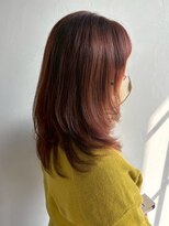 マップデザイン(map design)&nbsp;ブラウンカラー レイヤー 20代 30代 顔周りカット ミディアム