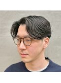好印象束感ショート毛流れセンターパート/ワンカールパーマ