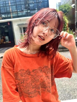 ディッセンバー 神宮前(December) 暖色カラー/ピンクカラー/レイヤーカット/ケアブリーチ/渋谷