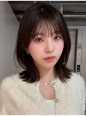 大人ボブ銀座レイヤーカット有楽町ミディアムボブベージュ