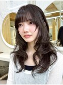 【島田佑】ミディアムレイヤーカットグレージュ顔周りカット