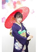 【成人式】華やかな帯結びにクラシカルなダウンアップシニヨン♪