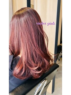 アン たまプラーザ(un) 重ためのミディアム+バイオレットピンク【髪質改善オージュア】