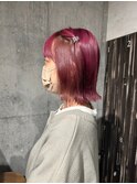 【下北沢】ピンクカラー/ビビッドピンク/切りっぱなしボブ