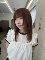 ネモネ バイ ミリー 梅田茶屋町(nemone by milly)&nbsp;レイヤーカット×オレンジベージュ