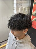 札幌大通りメンズショートカット波巻きツイストスパイラルパーマ