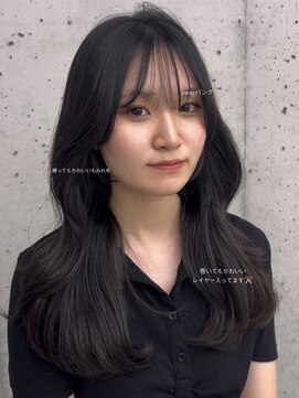 ビューブルー 亀戸錦糸町(VIEW BLUE) 美髪カールピンクブラウンエアリーロングセミディ似合わせ前髪