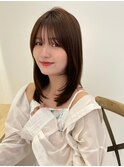 韓国風レイヤー小顔イメチェン美髪ワイドバングマロンブラウン2