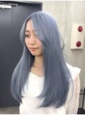ブルーシルバー/ダブルカラー/ケアブリーチ/ハイトーン